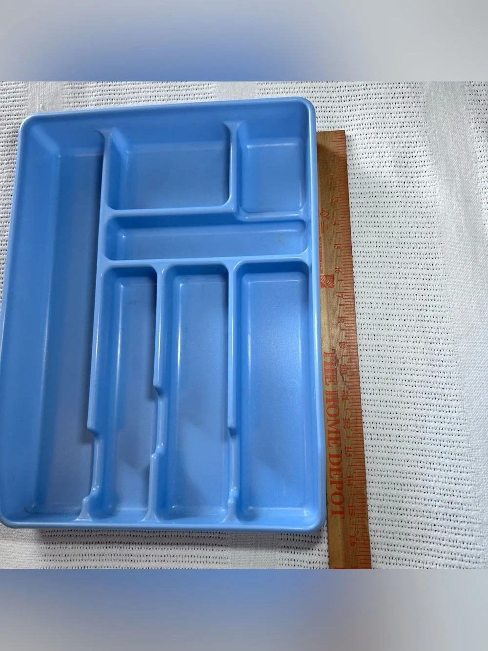 Vintage Rubbermaid Country Blue Plastic Silverware Tray Divider #0521